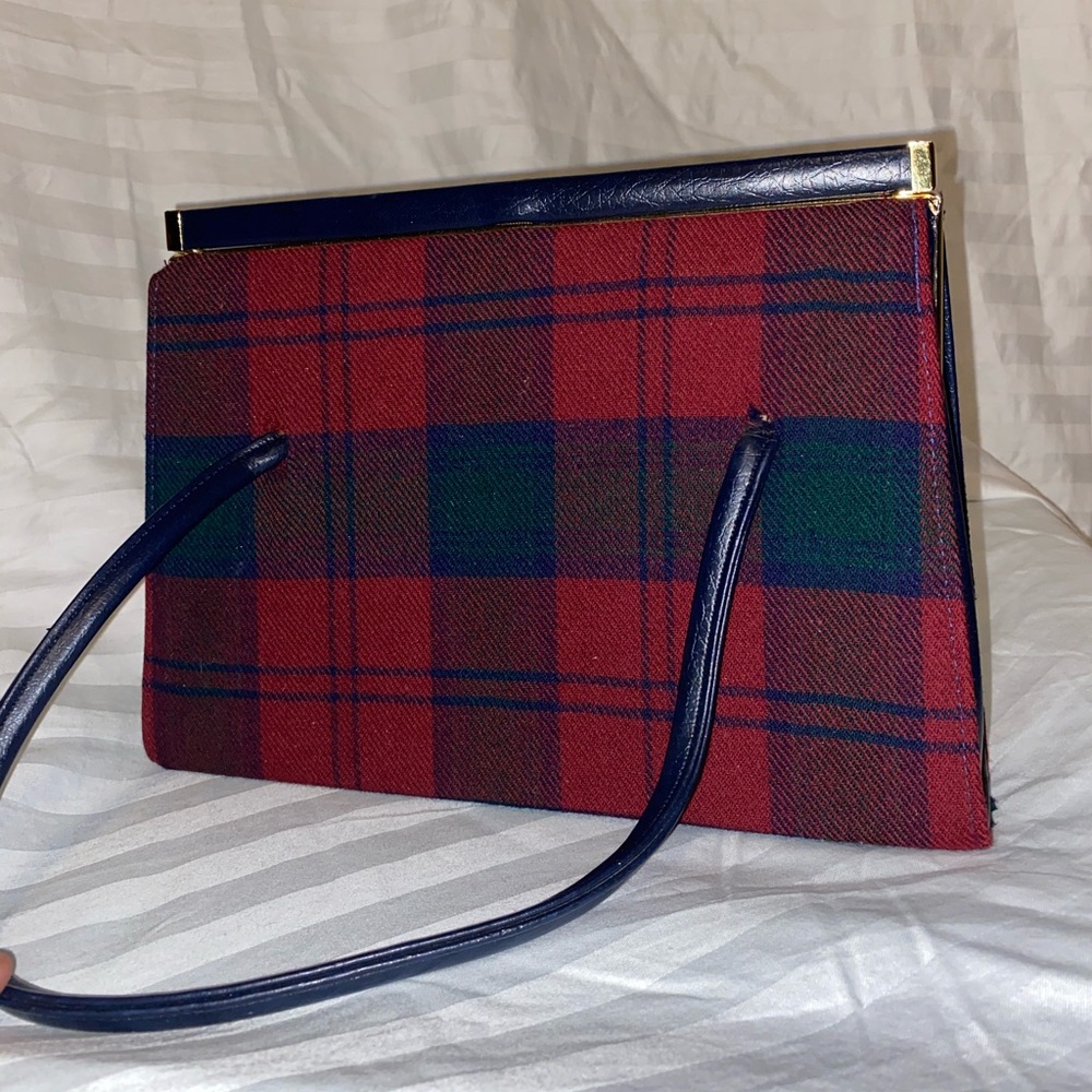 Vintage red plaid purse